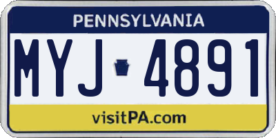PA license plate MYJ4891