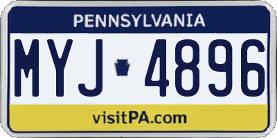 PA license plate MYJ4896
