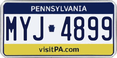 PA license plate MYJ4899