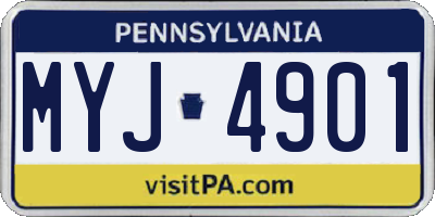 PA license plate MYJ4901