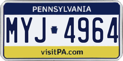 PA license plate MYJ4964