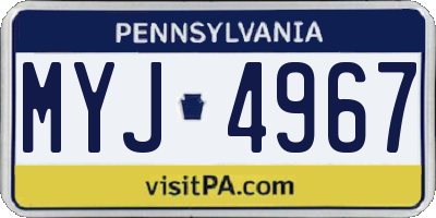 PA license plate MYJ4967