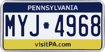 PA license plate MYJ4968