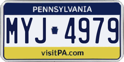 PA license plate MYJ4979