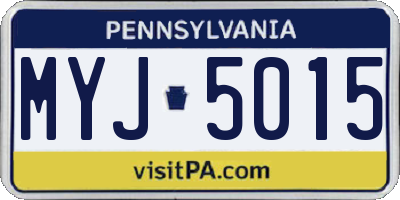 PA license plate MYJ5015