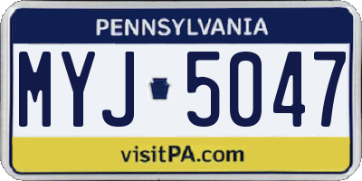 PA license plate MYJ5047