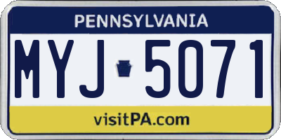 PA license plate MYJ5071