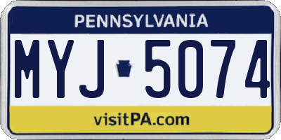 PA license plate MYJ5074