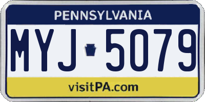 PA license plate MYJ5079