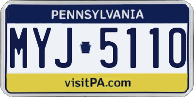 PA license plate MYJ5110