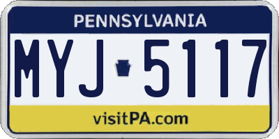 PA license plate MYJ5117