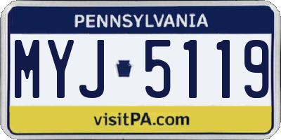 PA license plate MYJ5119