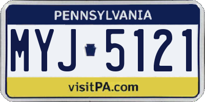 PA license plate MYJ5121
