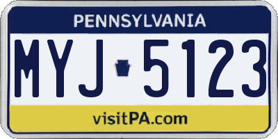 PA license plate MYJ5123