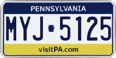 PA license plate MYJ5125