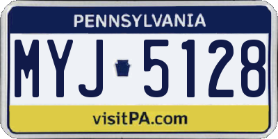 PA license plate MYJ5128