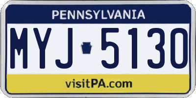 PA license plate MYJ5130