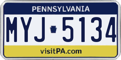 PA license plate MYJ5134