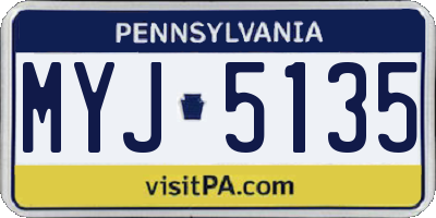 PA license plate MYJ5135