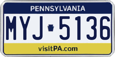 PA license plate MYJ5136