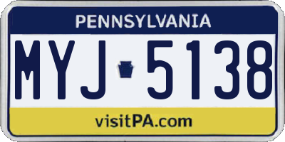 PA license plate MYJ5138