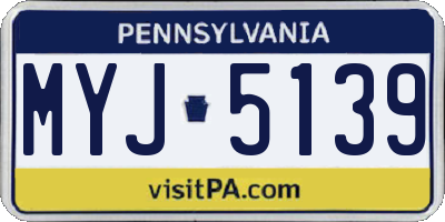 PA license plate MYJ5139