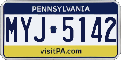 PA license plate MYJ5142