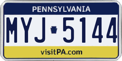 PA license plate MYJ5144