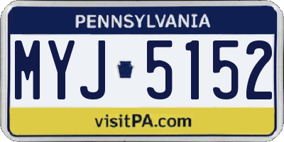 PA license plate MYJ5152