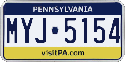 PA license plate MYJ5154