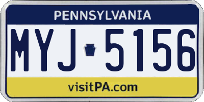 PA license plate MYJ5156