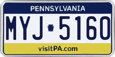 PA license plate MYJ5160