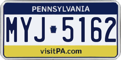PA license plate MYJ5162