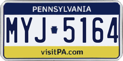 PA license plate MYJ5164