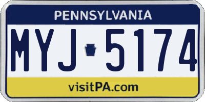 PA license plate MYJ5174