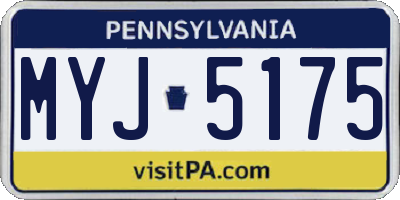 PA license plate MYJ5175
