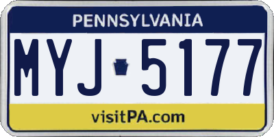 PA license plate MYJ5177