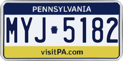 PA license plate MYJ5182