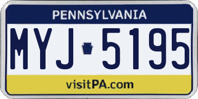 PA license plate MYJ5195