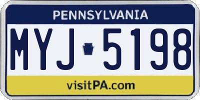 PA license plate MYJ5198