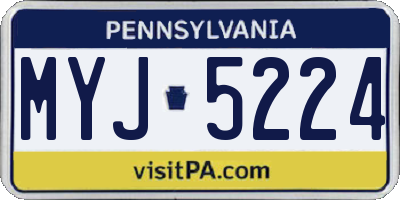 PA license plate MYJ5224
