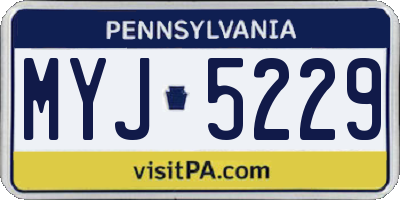 PA license plate MYJ5229