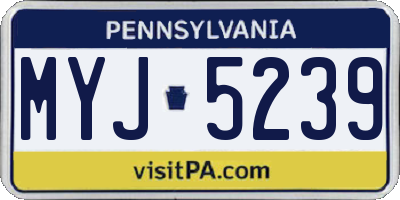PA license plate MYJ5239