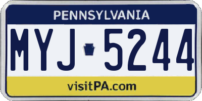 PA license plate MYJ5244