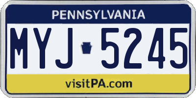 PA license plate MYJ5245