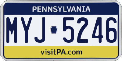 PA license plate MYJ5246