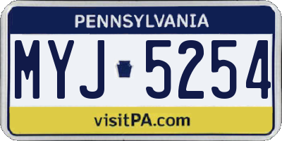 PA license plate MYJ5254