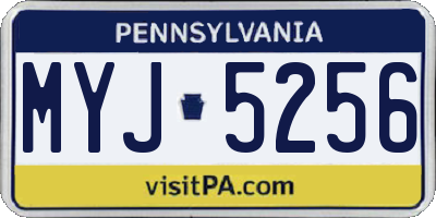PA license plate MYJ5256