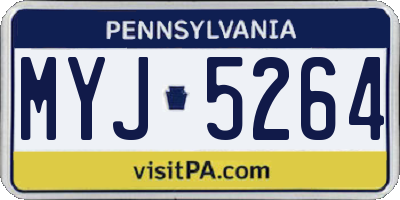 PA license plate MYJ5264