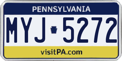 PA license plate MYJ5272
